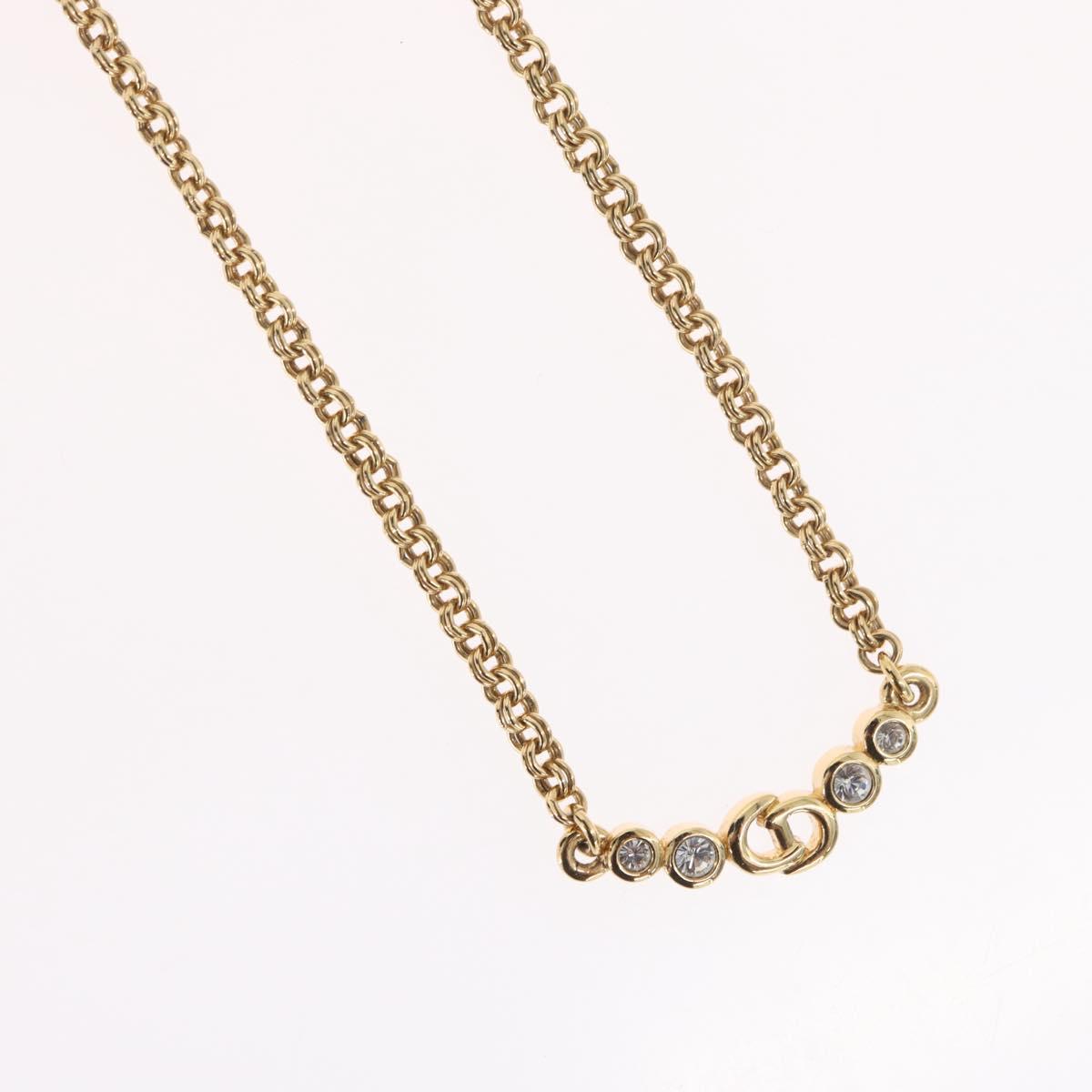 Christian Dior Necklace metal Gold Tone Auth BA11497