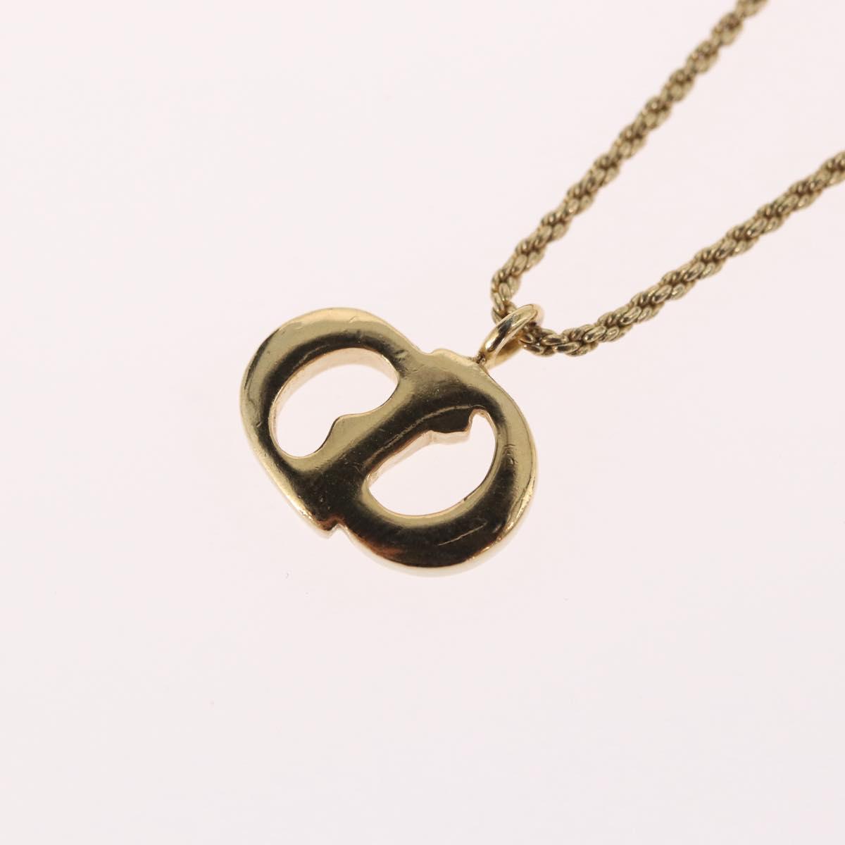 Christian Dior Necklace metal Gold Tone Auth BA11499