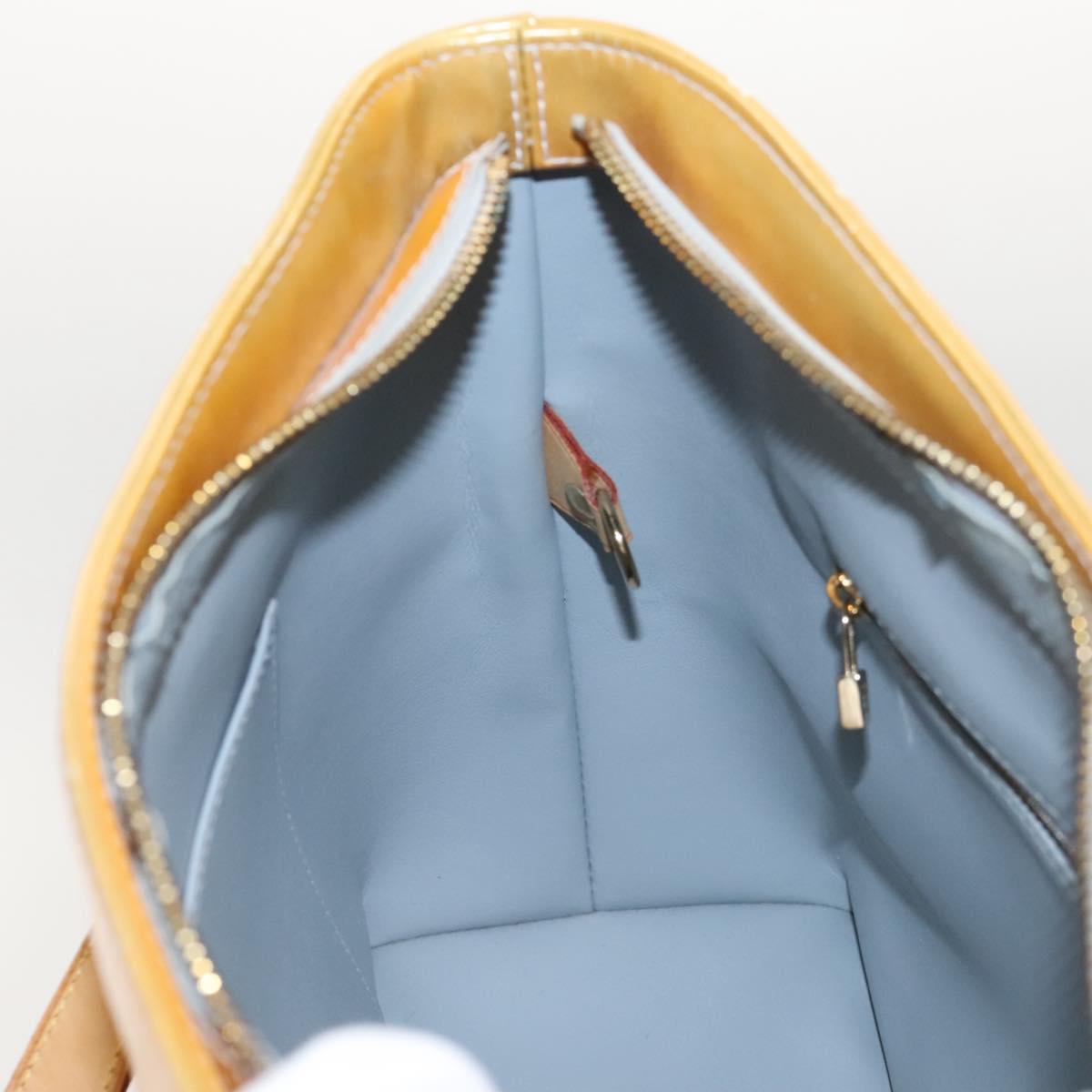 LOUIS VUITTON Monogram Vernis Houston Hand Bag Gris M91053 LV Auth BA1150