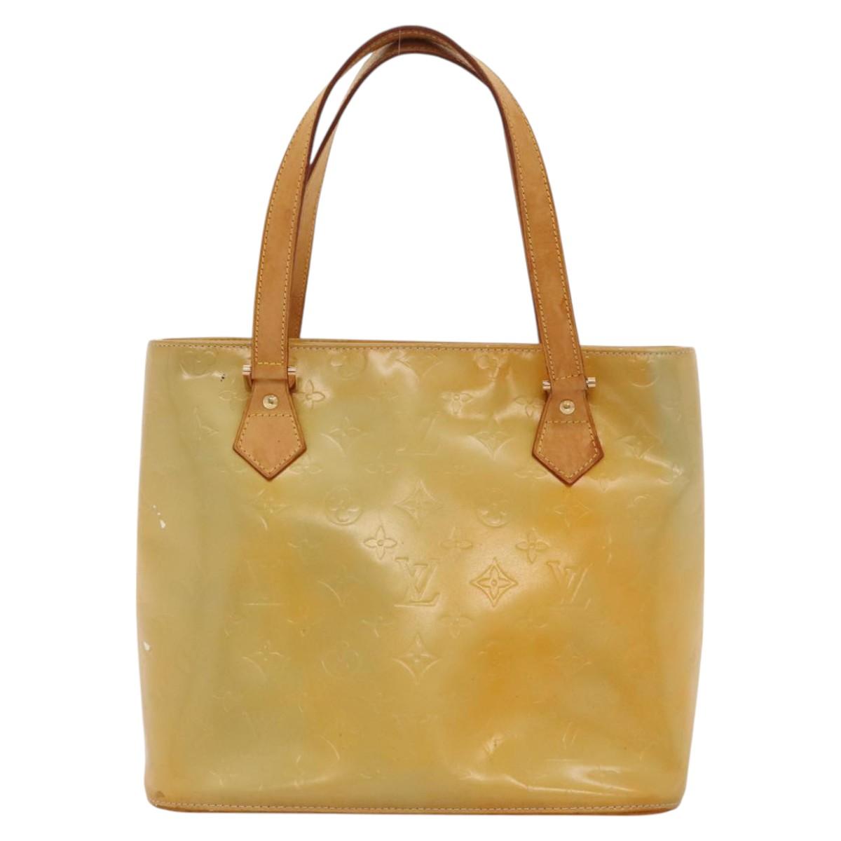 LOUIS VUITTON Monogram Vernis Houston Hand Bag Gris M91053 LV Auth BA1150