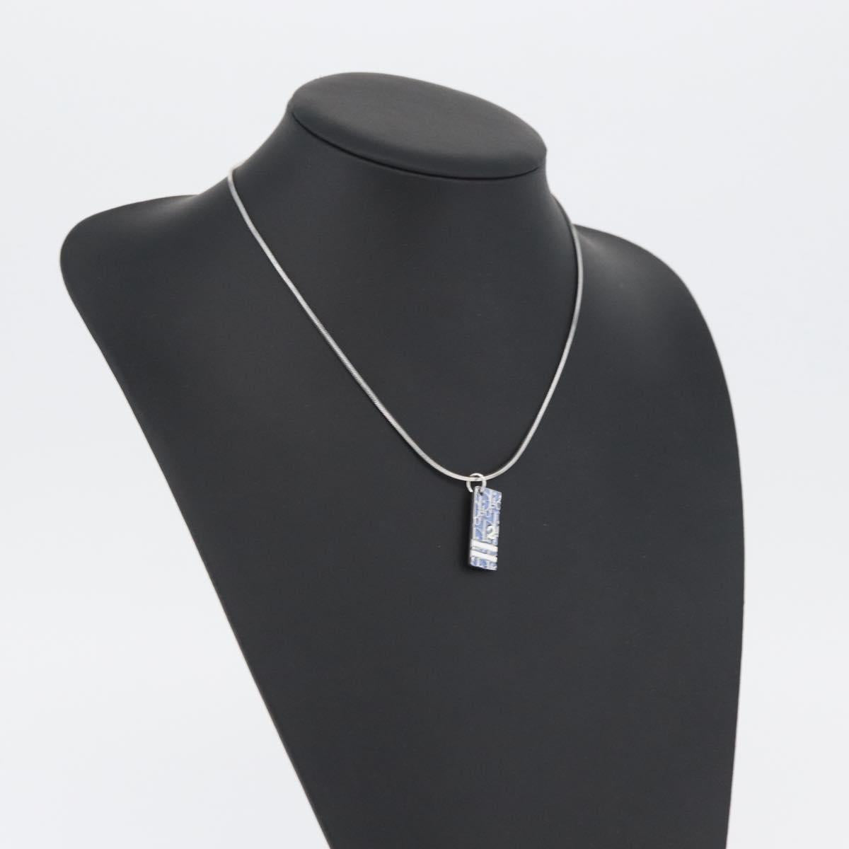 Christian Dior Necklace metal Silver Auth BA11501A