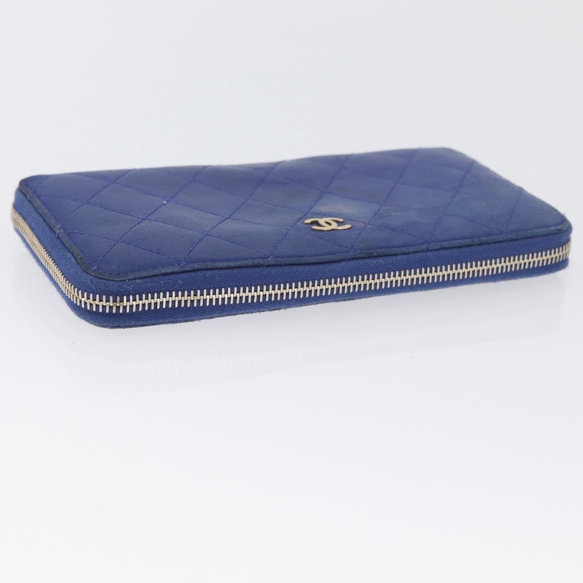 CHANEL Wallet Leather 6 Set Blue Black Red CC Auth BA11504