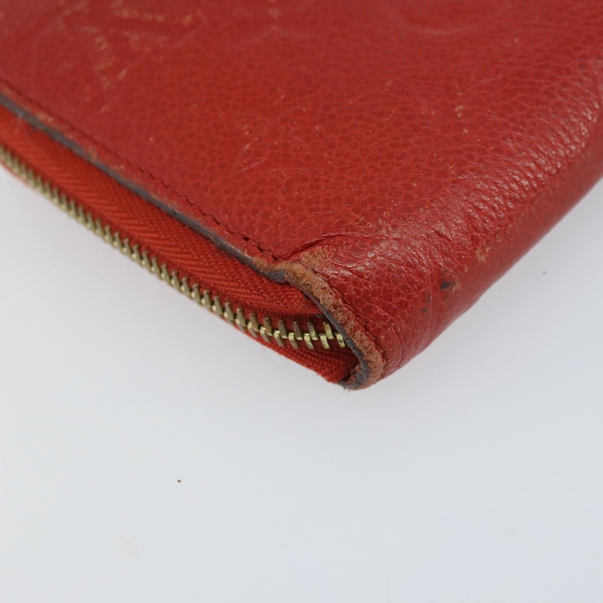 LOUIS VUITTON Monogram Empreinte Zippy Long Wallet Red M60737 LV Auth BA11507