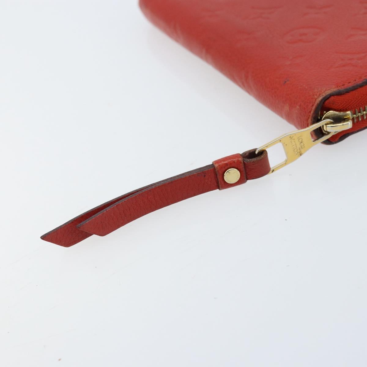 LOUIS VUITTON Monogram Empreinte Zippy Long Wallet Red M60737 LV Auth BA11507