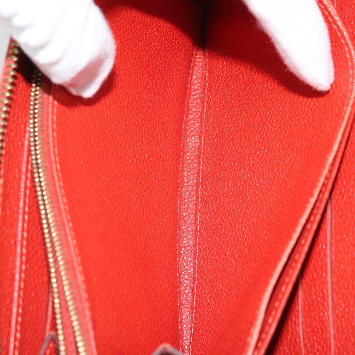 LOUIS VUITTON Monogram Empreinte Zippy Long Wallet Red M60737 LV Auth BA11507