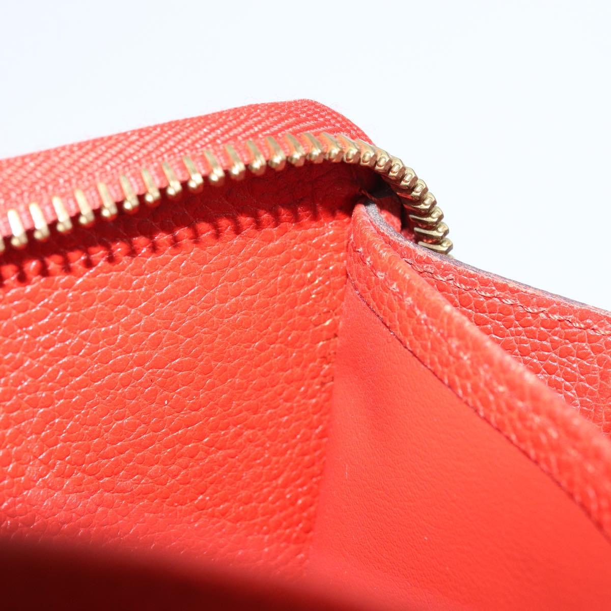 LOUIS VUITTON Monogram Empreinte Zippy Long Wallet Red M60737 LV Auth BA11507