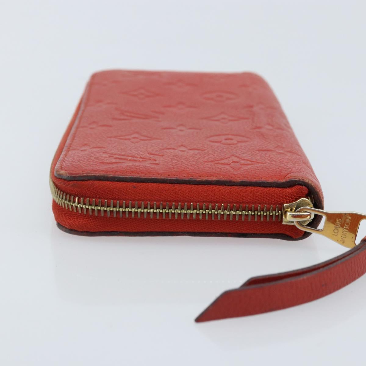 LOUIS VUITTON Monogram Empreinte Zippy Long Wallet Red M60737 LV Auth BA11507