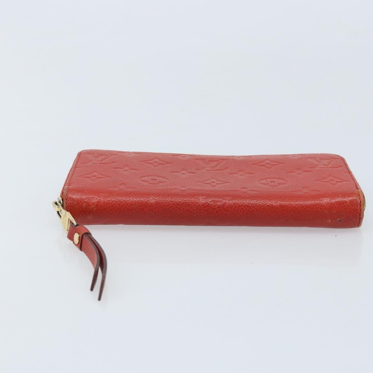 LOUIS VUITTON Monogram Empreinte Zippy Long Wallet Red M60737 LV Auth BA11507