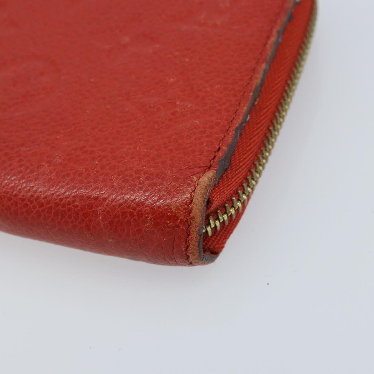 LOUIS VUITTON Monogram Empreinte Zippy Long Wallet Red M60737 LV Auth BA11507