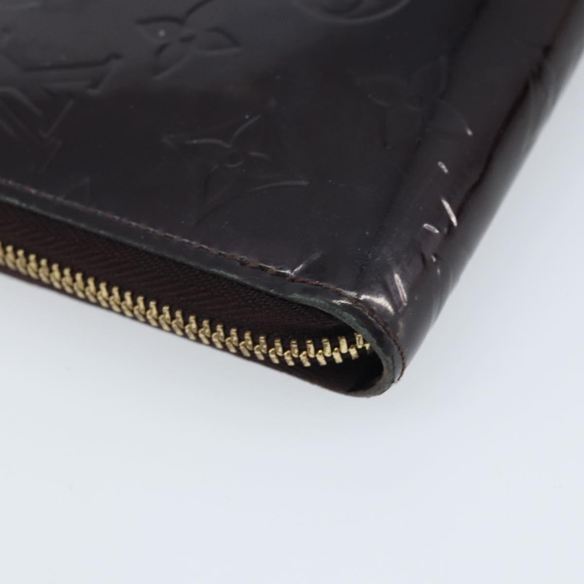 LOUIS VUITTON Monogram Vernis Zippy Long Wallet Amarante M93522 LV Auth BA11508