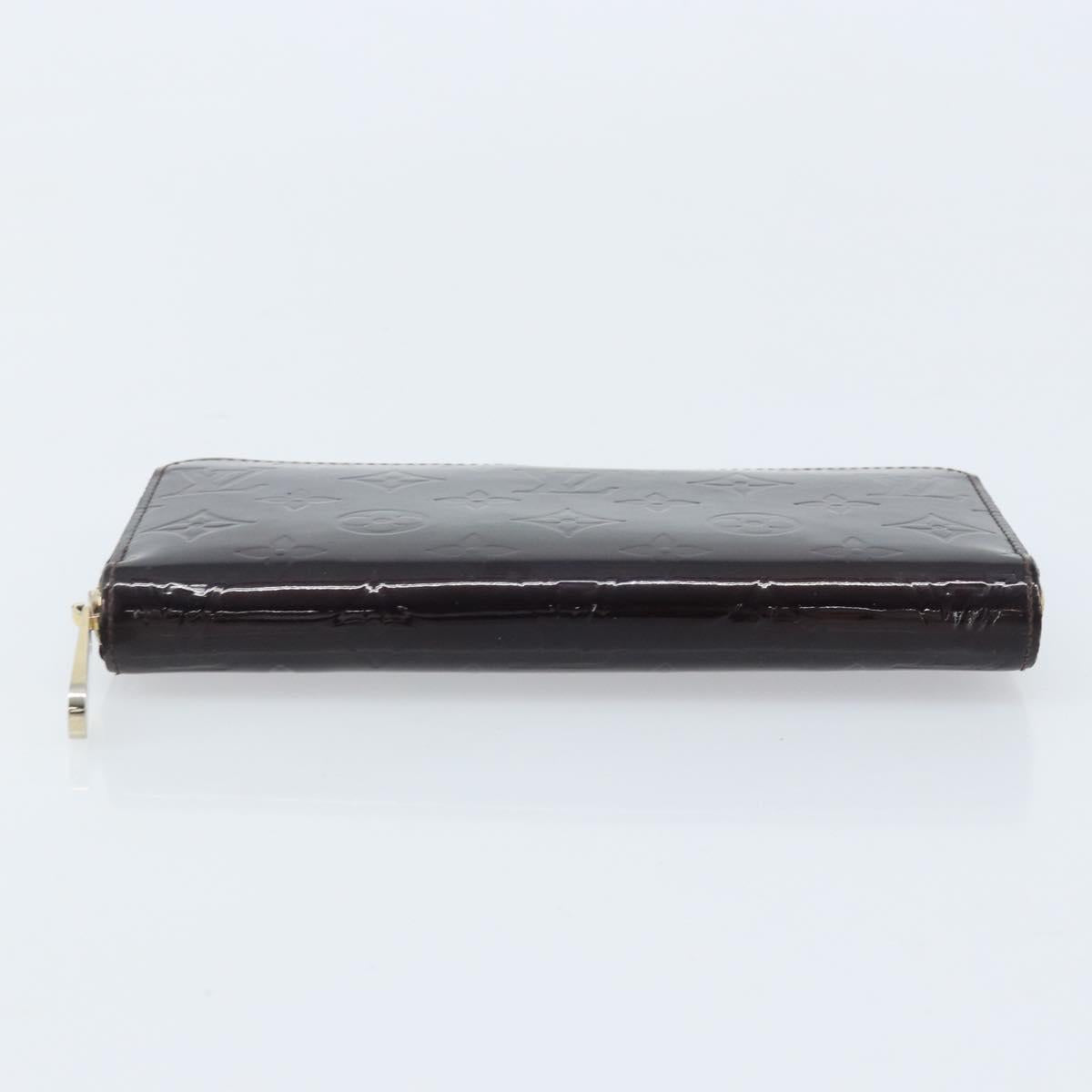 LOUIS VUITTON Monogram Vernis Zippy Long Wallet Amarante M93522 LV Auth BA11508