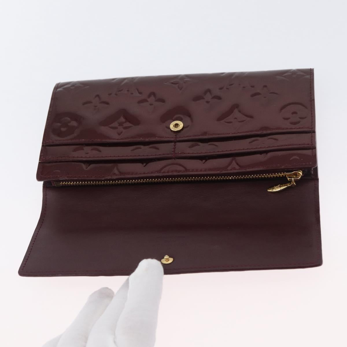 LOUIS VUITTON Vernis Portefeuille Sarah Wallet Amarante M93524 LV Auth BA11511A