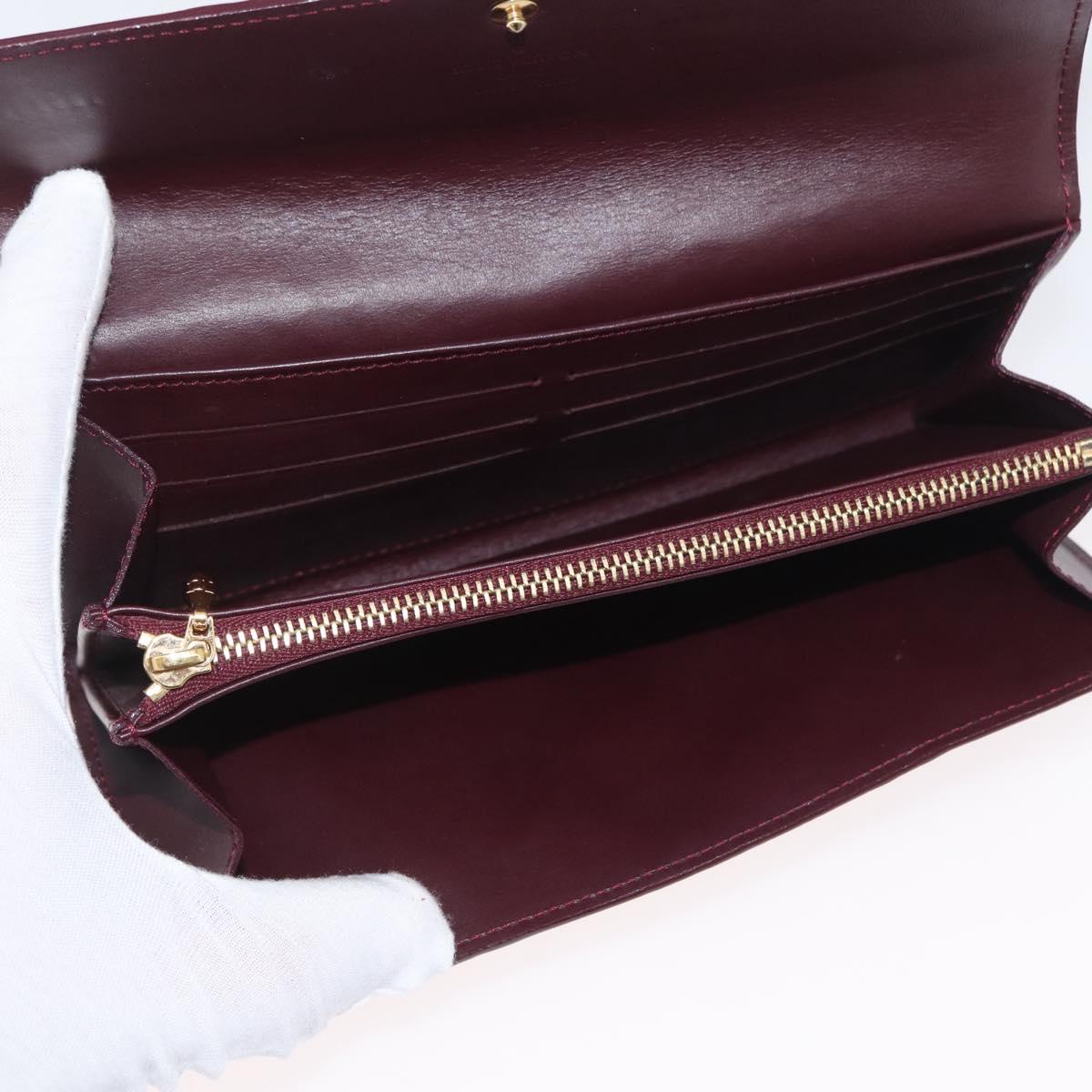 LOUIS VUITTON Vernis Portefeuille Sarah Wallet Amarante M93524 LV Auth BA11511A