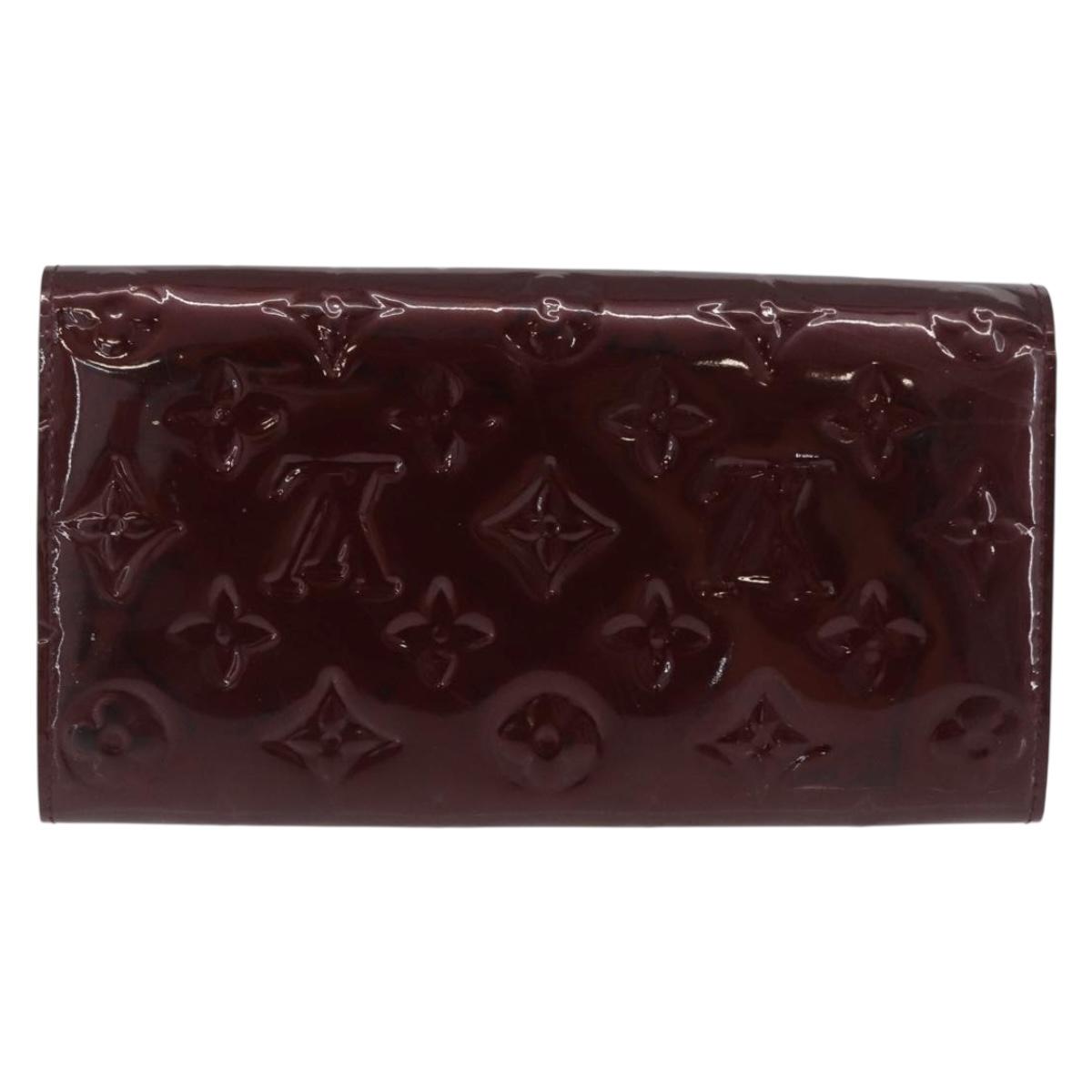 LOUIS VUITTON Vernis Portefeuille Sarah Wallet Amarante M93524 LV Auth BA11511A