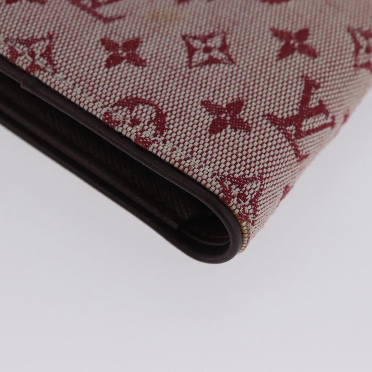 LOUIS VUITTON Mini Porte Billet Cartes Credit Monnaie Red M92241 Auth BA11513A