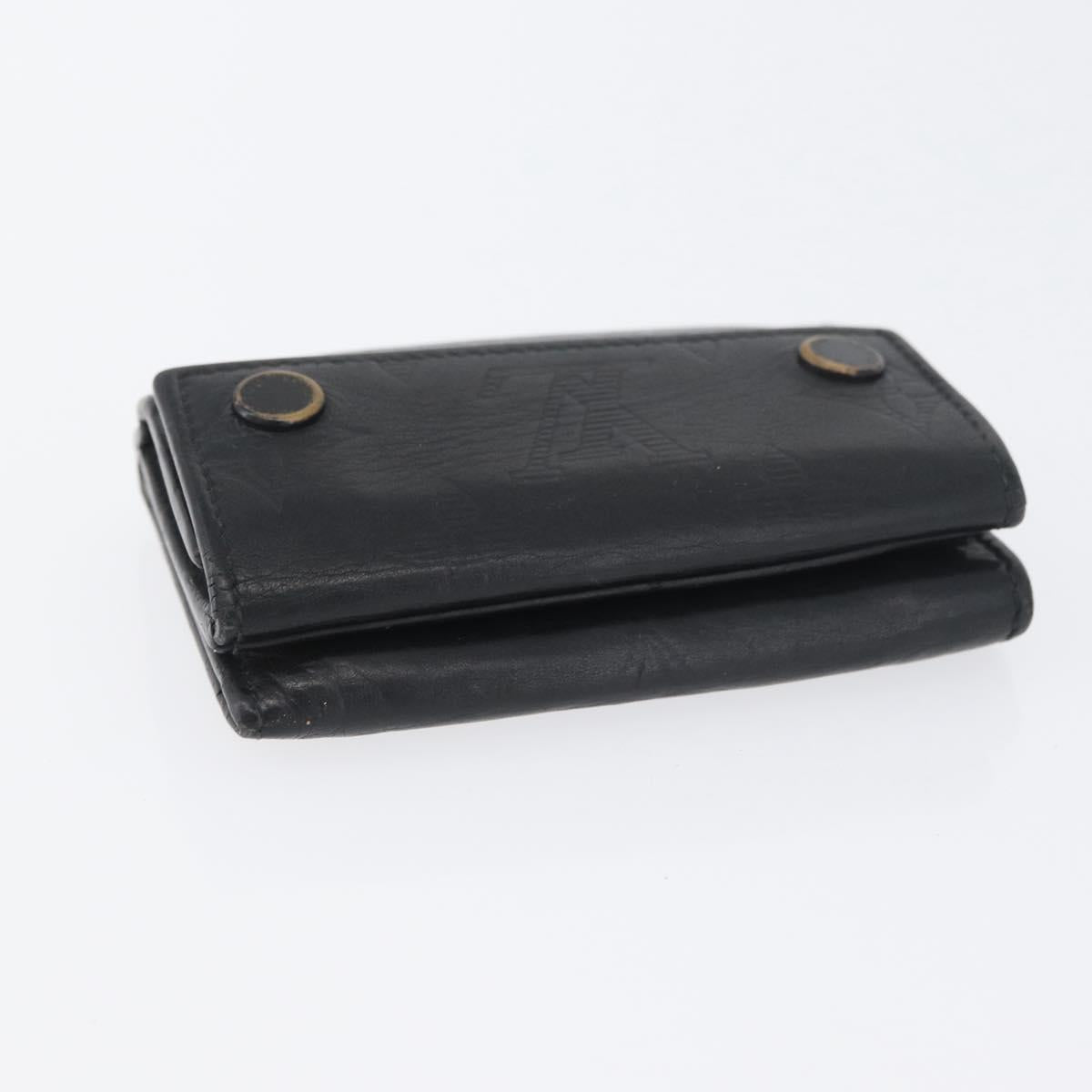 LOUIS VUITTON Monogram Shadow Discovery Compact Wallet Black M67631 Auth BA11519