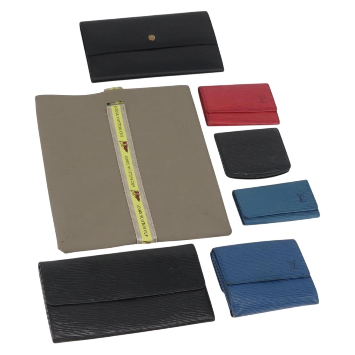 LOUIS VUITTON Monogram Epi LV Cup Leather 7 Set Blue Black Red LV Auth BA11526