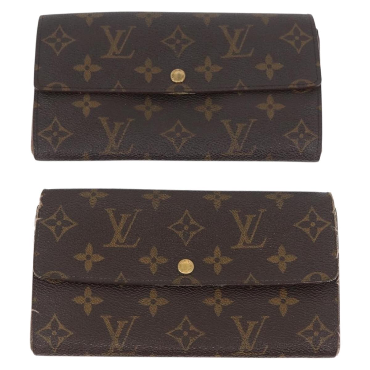 LOUIS VUITTON Monogram Damier Ebene Long Wallet 5 Set LV Auth BA11527