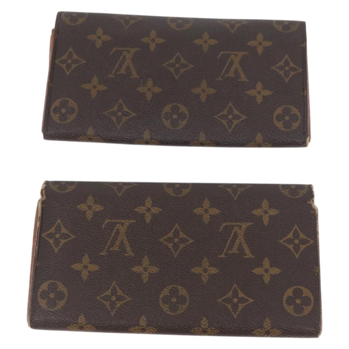 LOUIS VUITTON Monogram Damier Ebene Long Wallet 5 Set LV Auth BA11527