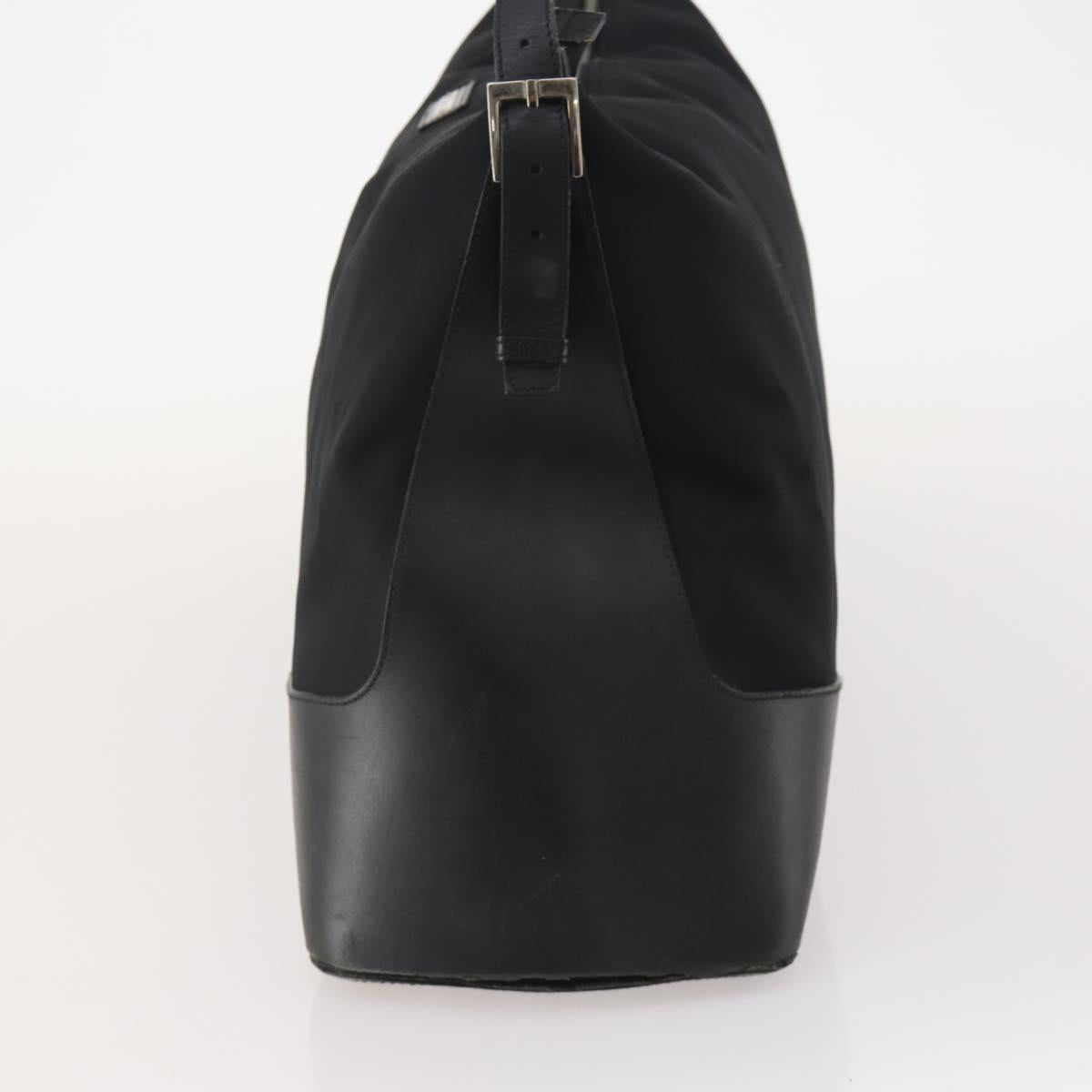 GUCCI Shoulder Bag Canvas Black Silver Auth BA11545