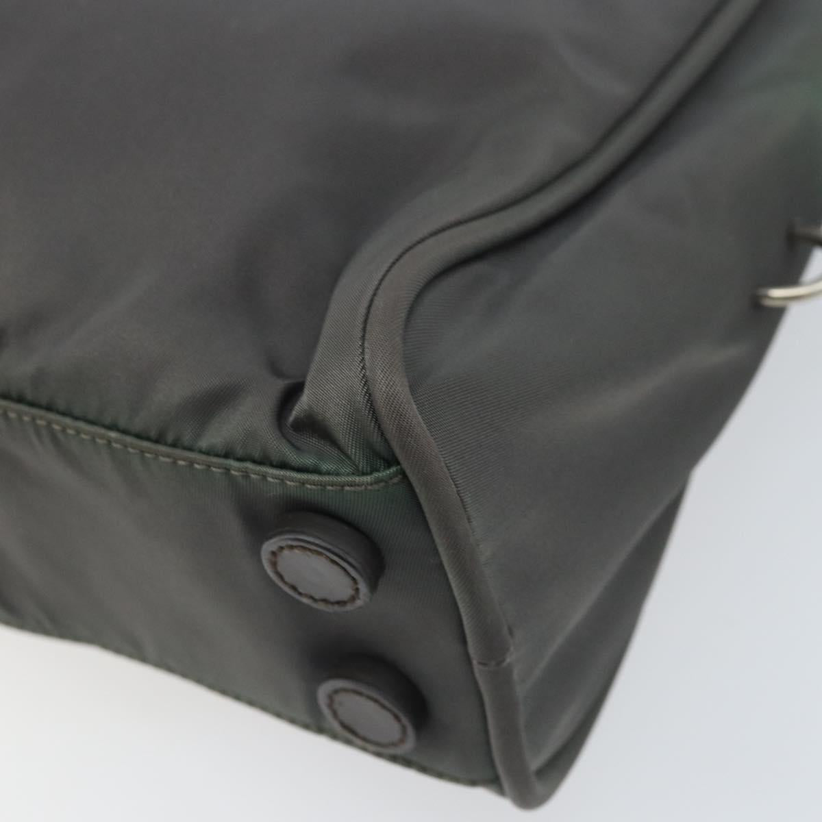 PRADA Hand Bag Nylon Gray Silver Auth BA11546