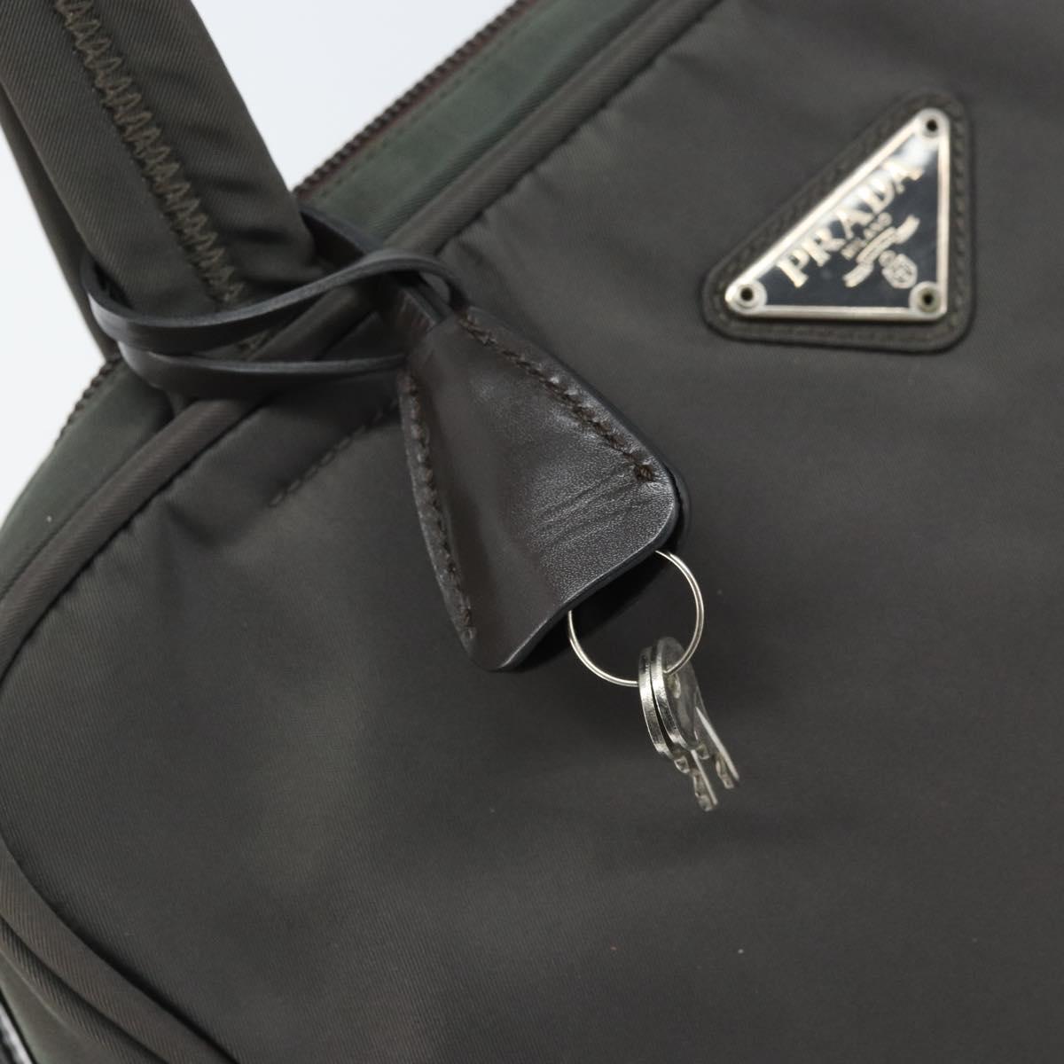 PRADA Hand Bag Nylon Gray Silver Auth BA11546