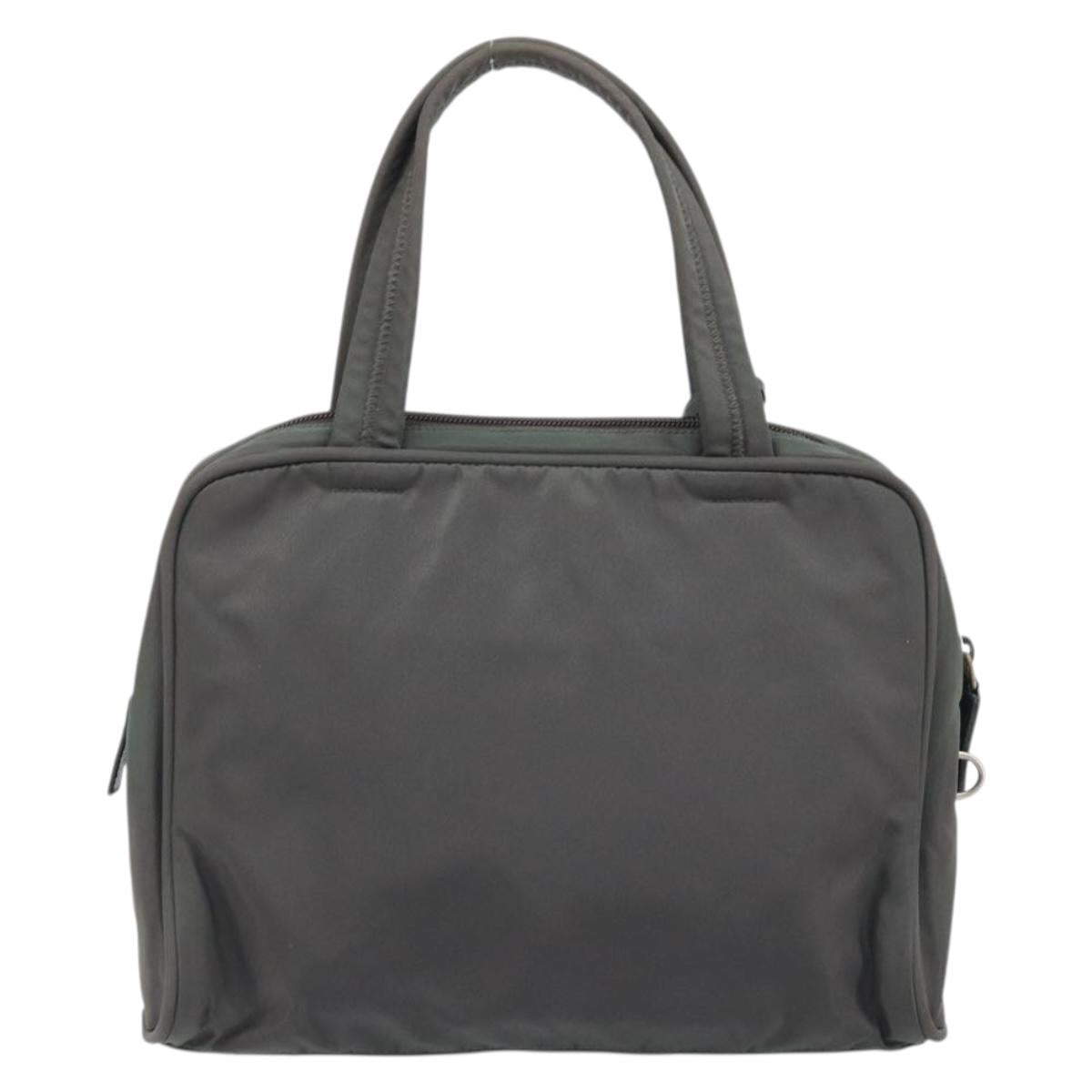 PRADA Hand Bag Nylon Gray Silver Auth BA11546