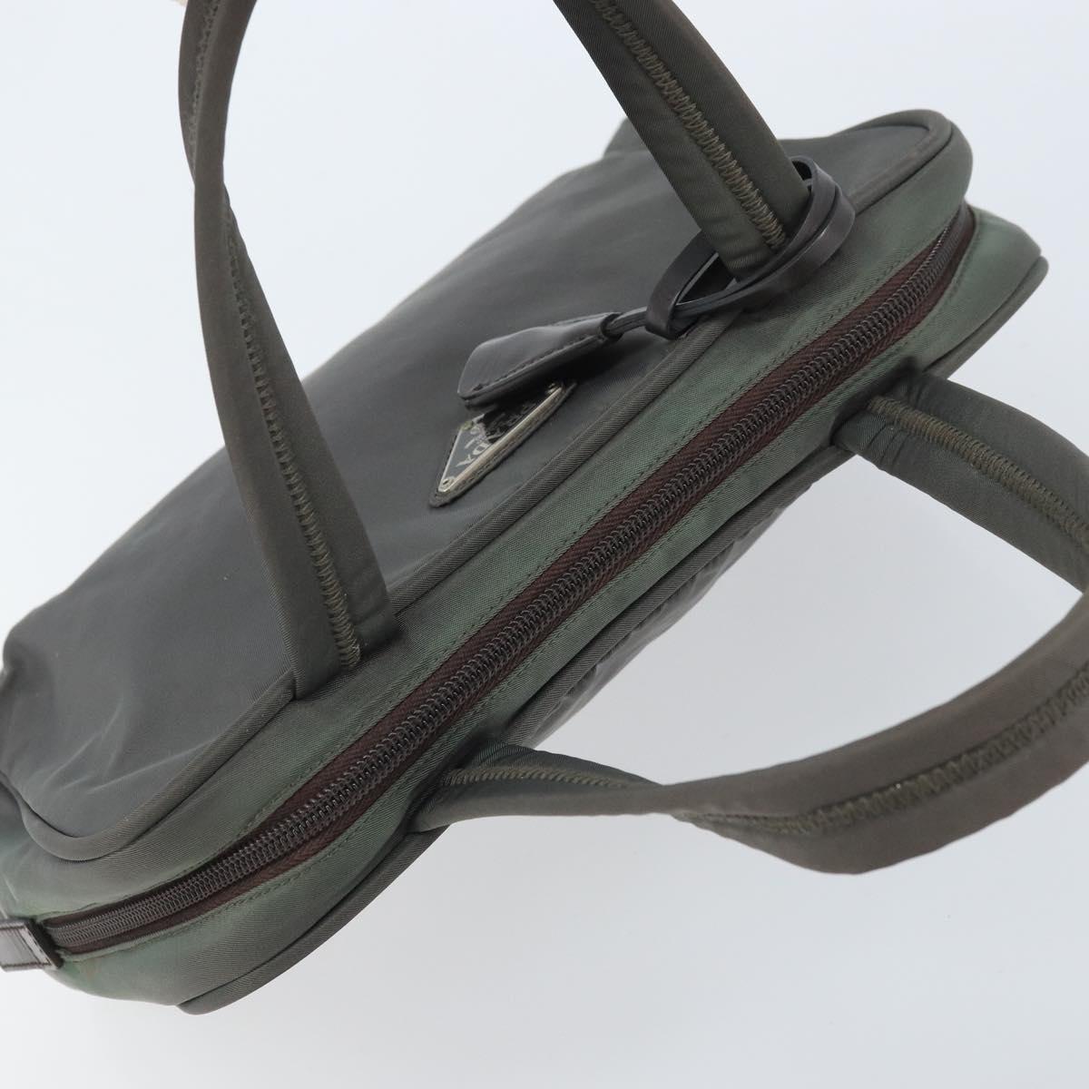 PRADA Hand Bag Nylon Gray Silver Auth BA11546