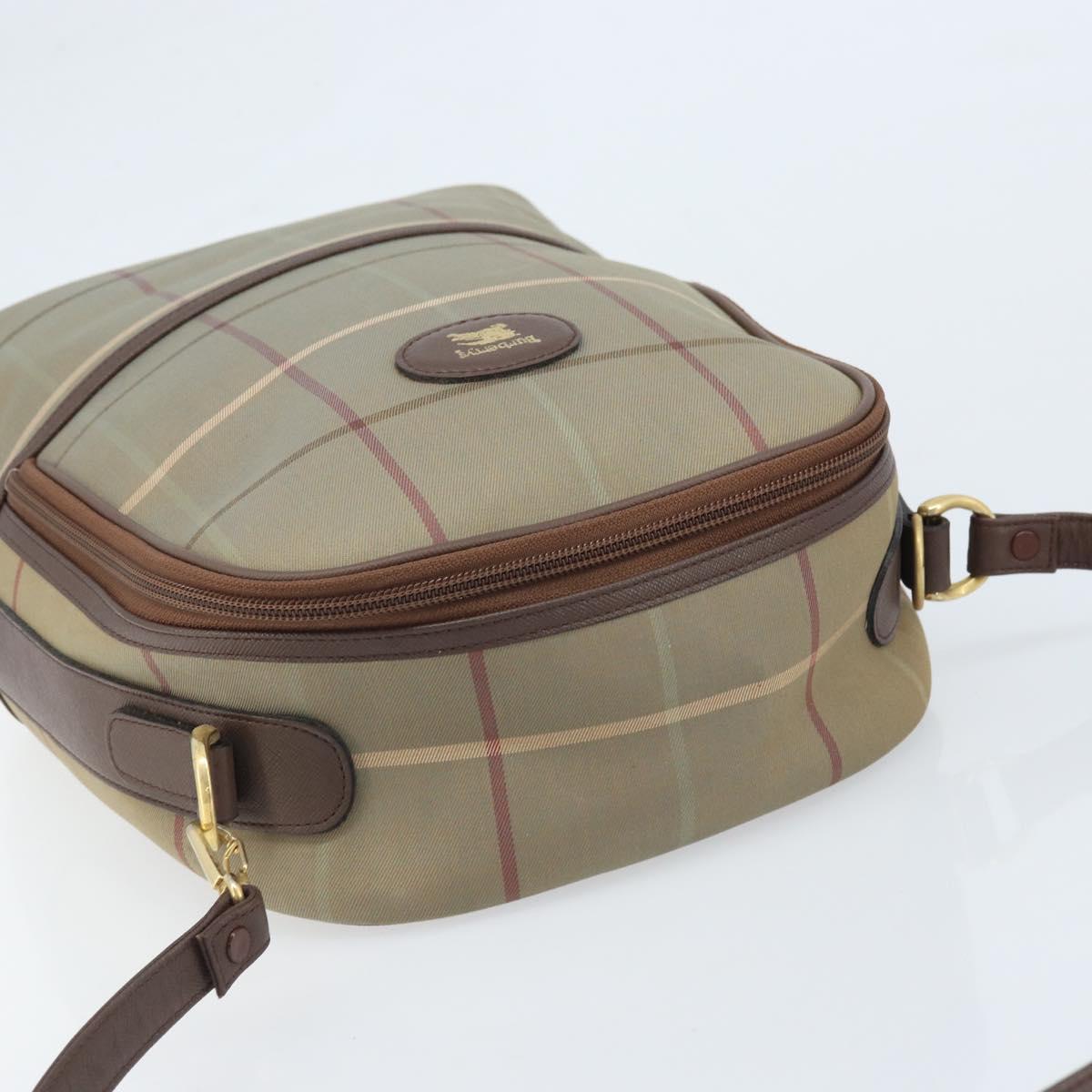 Burberrys Nova Check Shoulder Bag Canvas Brown Gold Auth BA11547