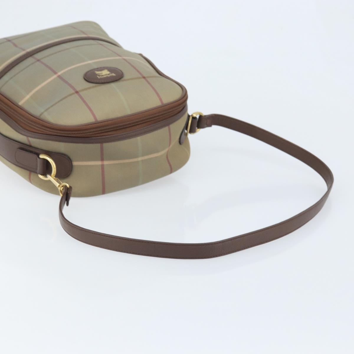 Burberrys Nova Check Shoulder Bag Canvas Brown Gold Auth BA11547