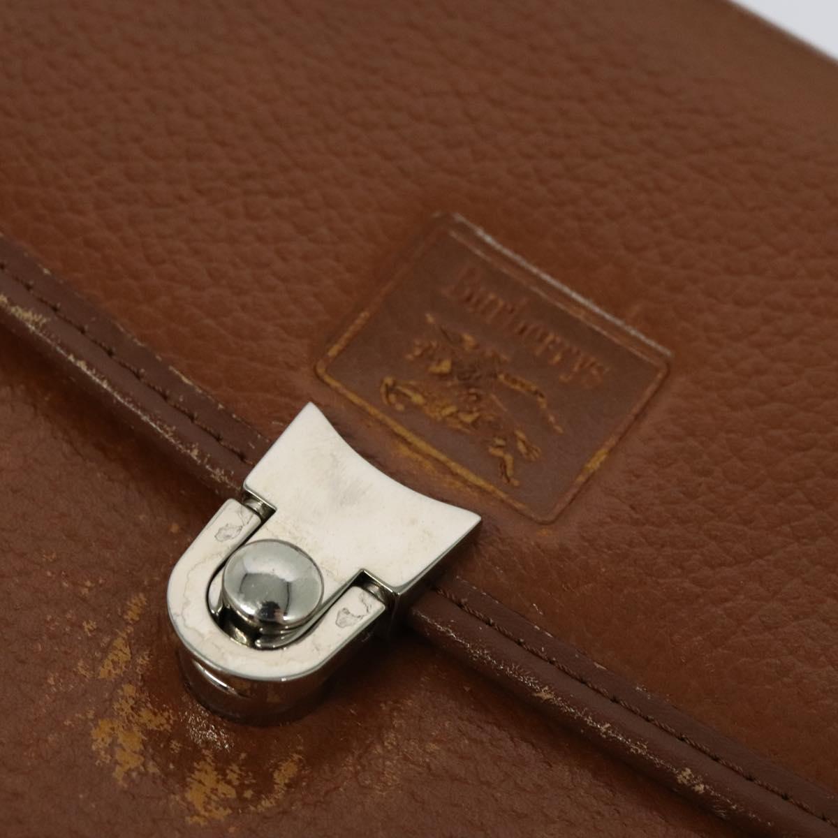 Burberrys Hand Bag Leather 2way Brown Auth BA1155