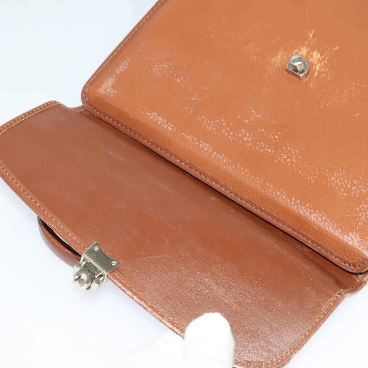 Burberrys Hand Bag Leather 2way Brown Auth BA1155