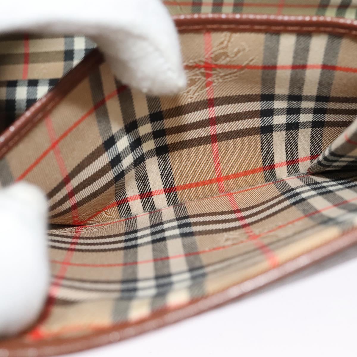 Burberrys Hand Bag Leather 2way Brown Auth BA1155