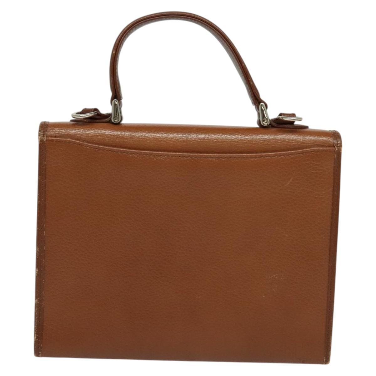 Burberrys Hand Bag Leather 2way Brown Auth BA1155