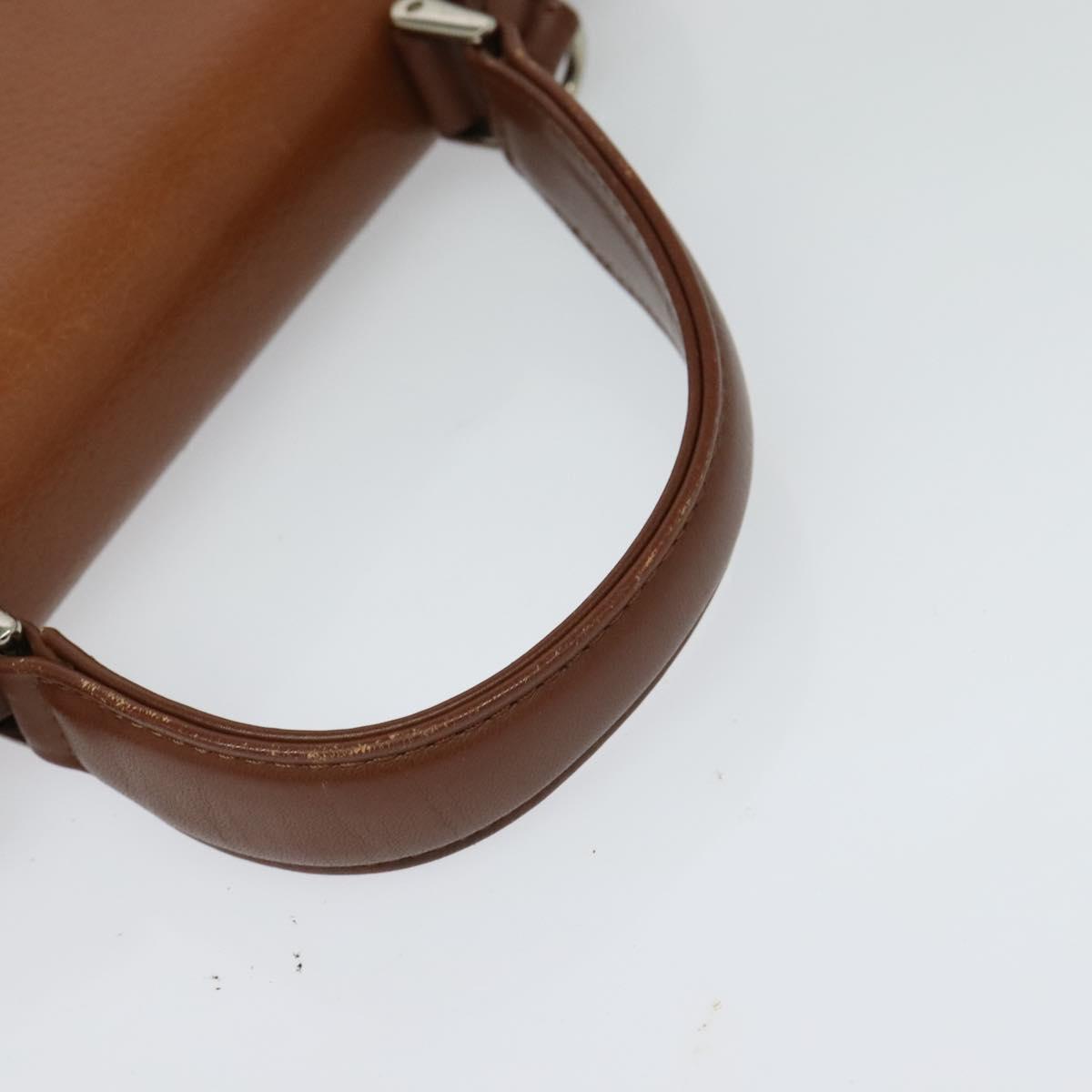 Burberrys Hand Bag Leather 2way Brown Auth BA1155