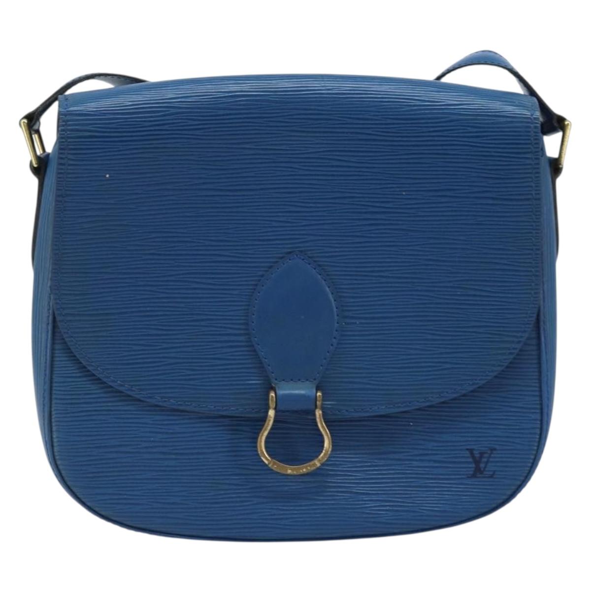 LOUIS VUITTON Epi Saint Cloud GM Shoulder Bag Toledo Blue M52195 LV Auth BA11551