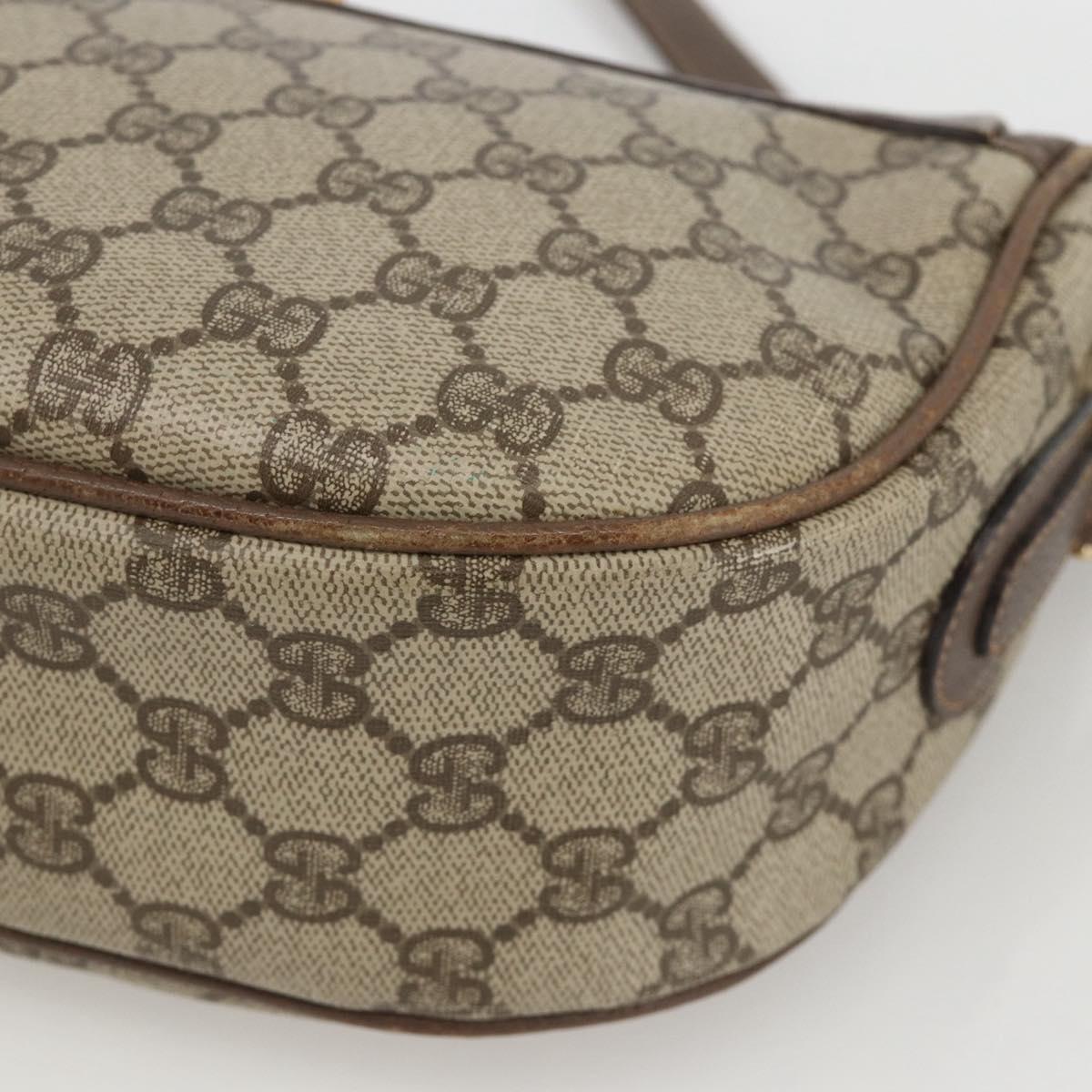 GUCCI GG Supreme Web Sherry Line Bag PVC Beige Gold 001 115 0918 Auth BA11553
