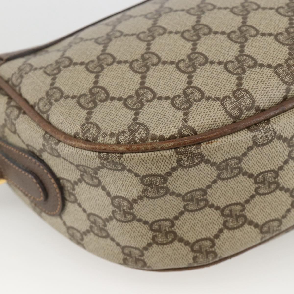 GUCCI GG Supreme Web Sherry Line Bag PVC Beige Gold 001 115 0918 Auth BA11553