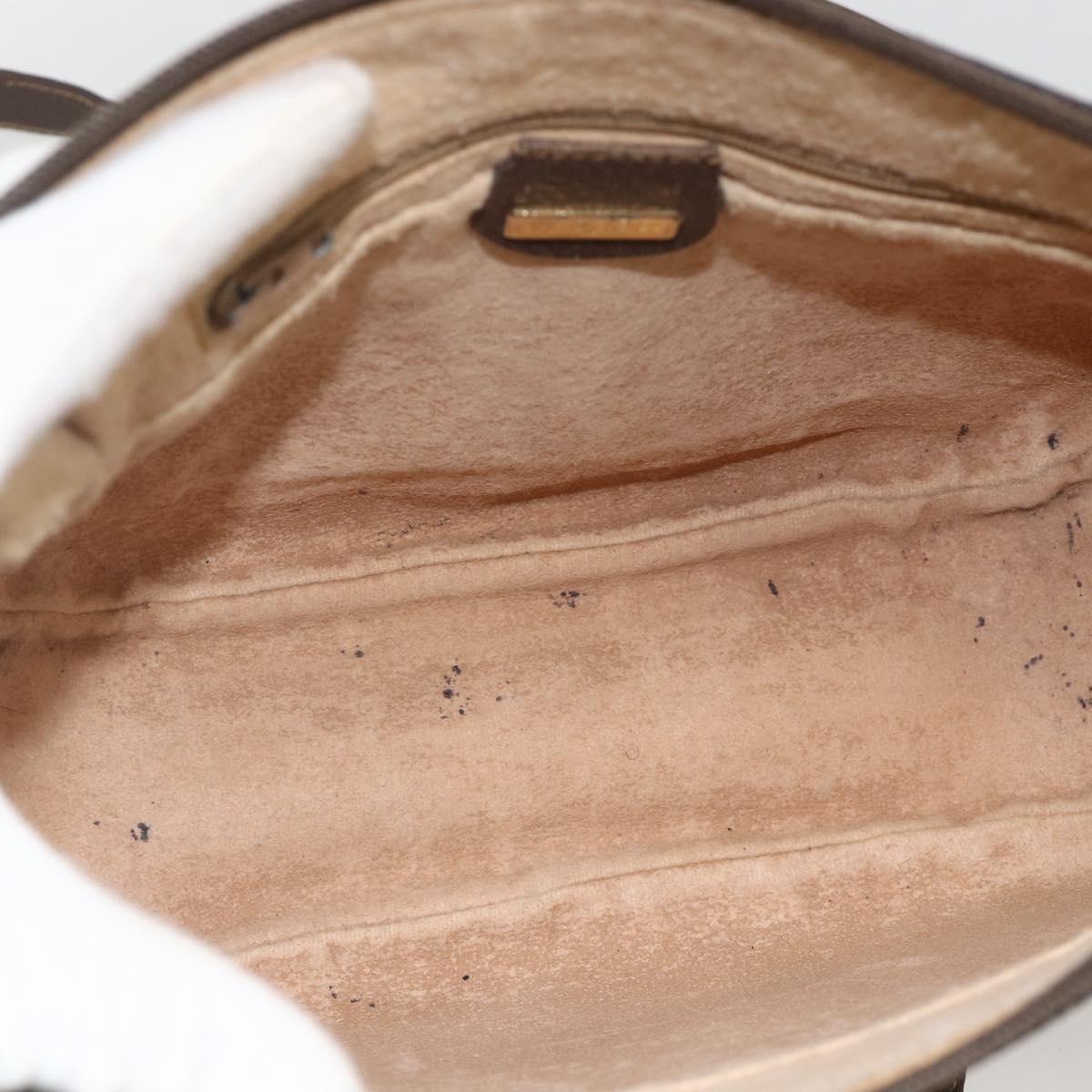 GUCCI GG Supreme Web Sherry Line Bag PVC Beige Gold 001 115 0918 Auth BA11553