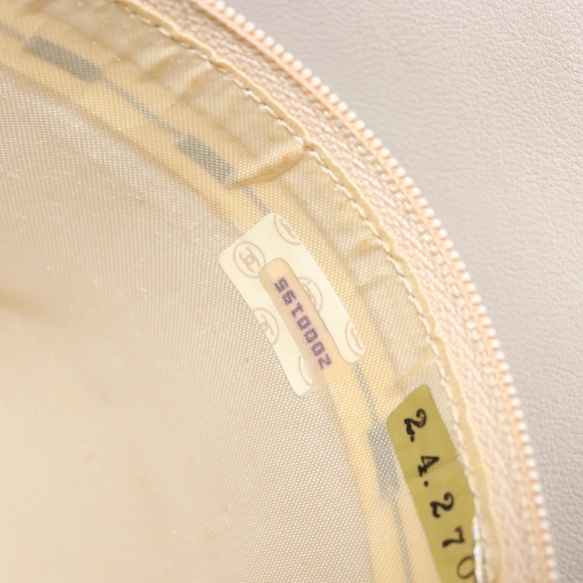 CHANEL Shoulder Bag Lamb Skin Beige Gold CC Auth BA11562A