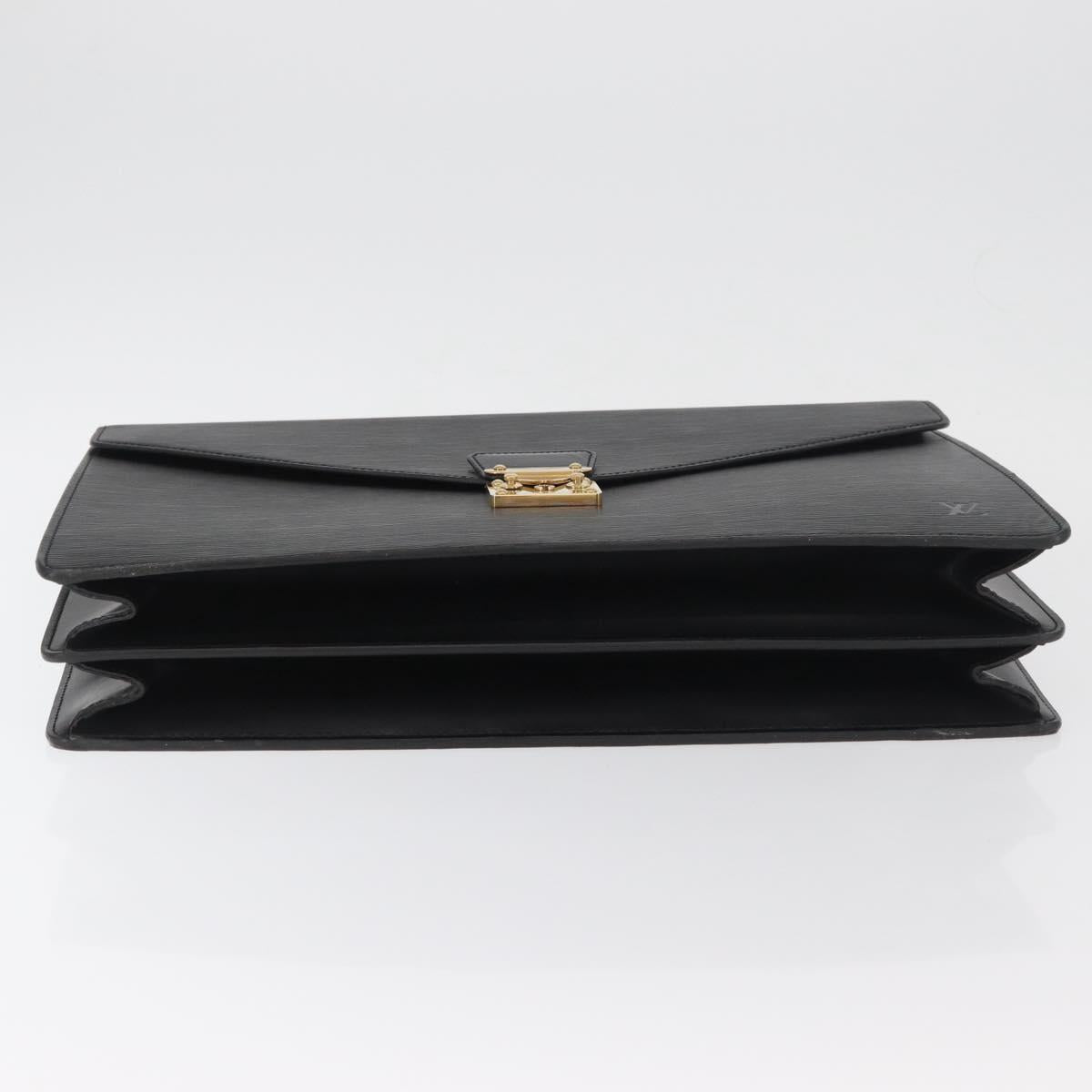 LOUIS VUITTON Epi Serviette Conseiller Business Bag Black M54422 LV Auth BA11563