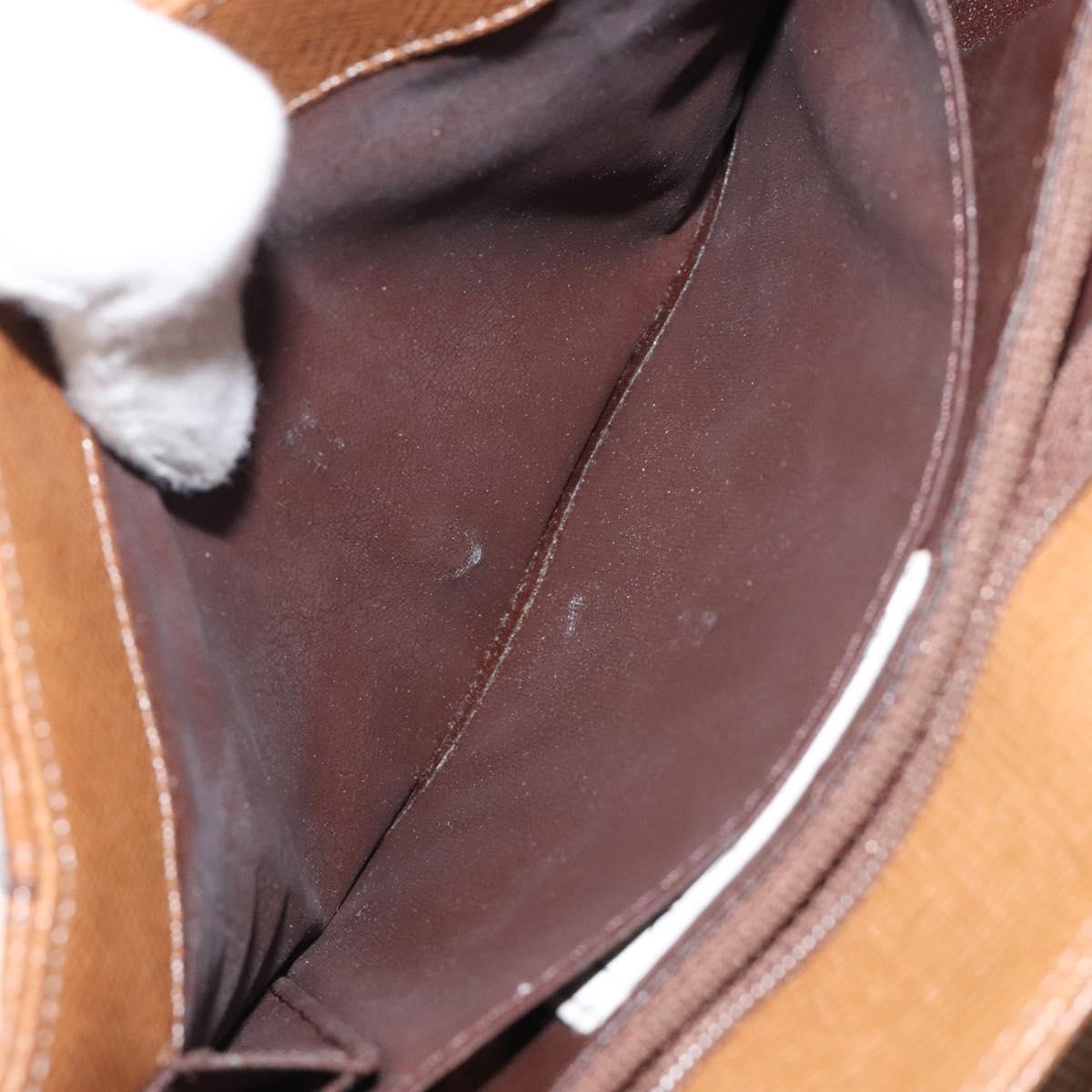 GIVENCHY Shoulder Bag Leather Brown Gold Auth BA1157