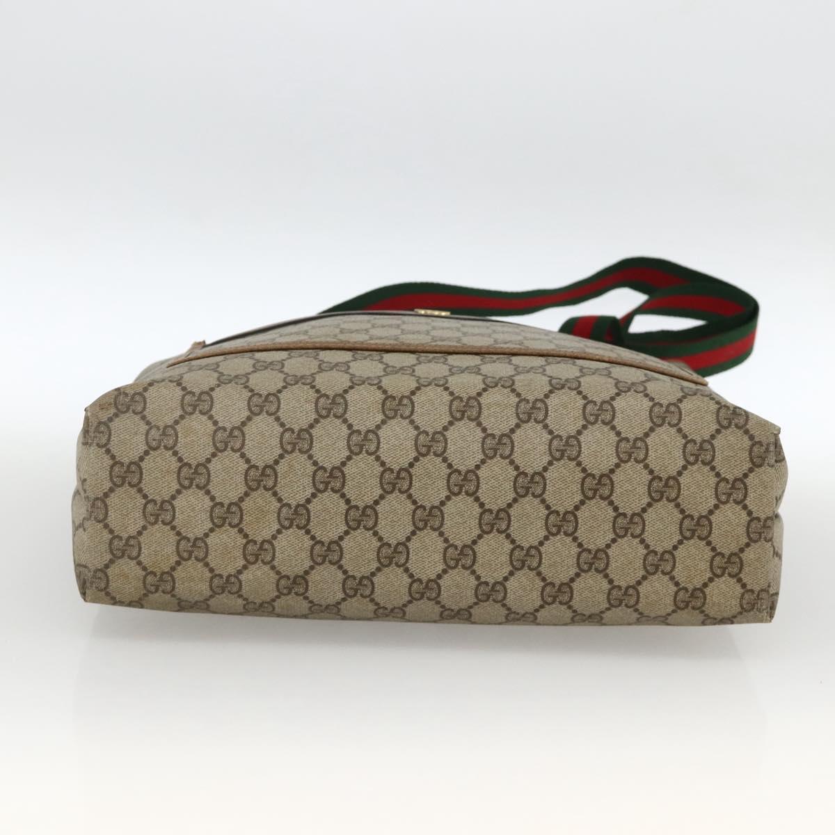GUCCI GG Supreme Web Sherry Line Tote Bag PVC Beige Red 39 02 0031 Auth BA11570