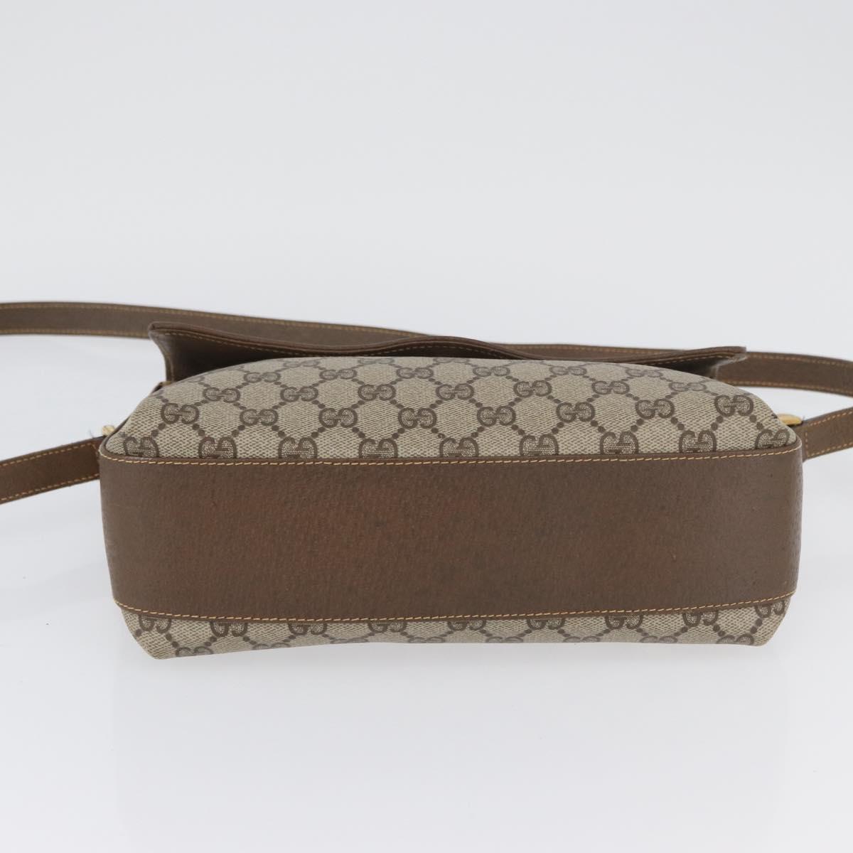 GUCCI GG Supreme Web Sherry Line Bag PVC Beige Gold 904 02 084 Auth BA11571