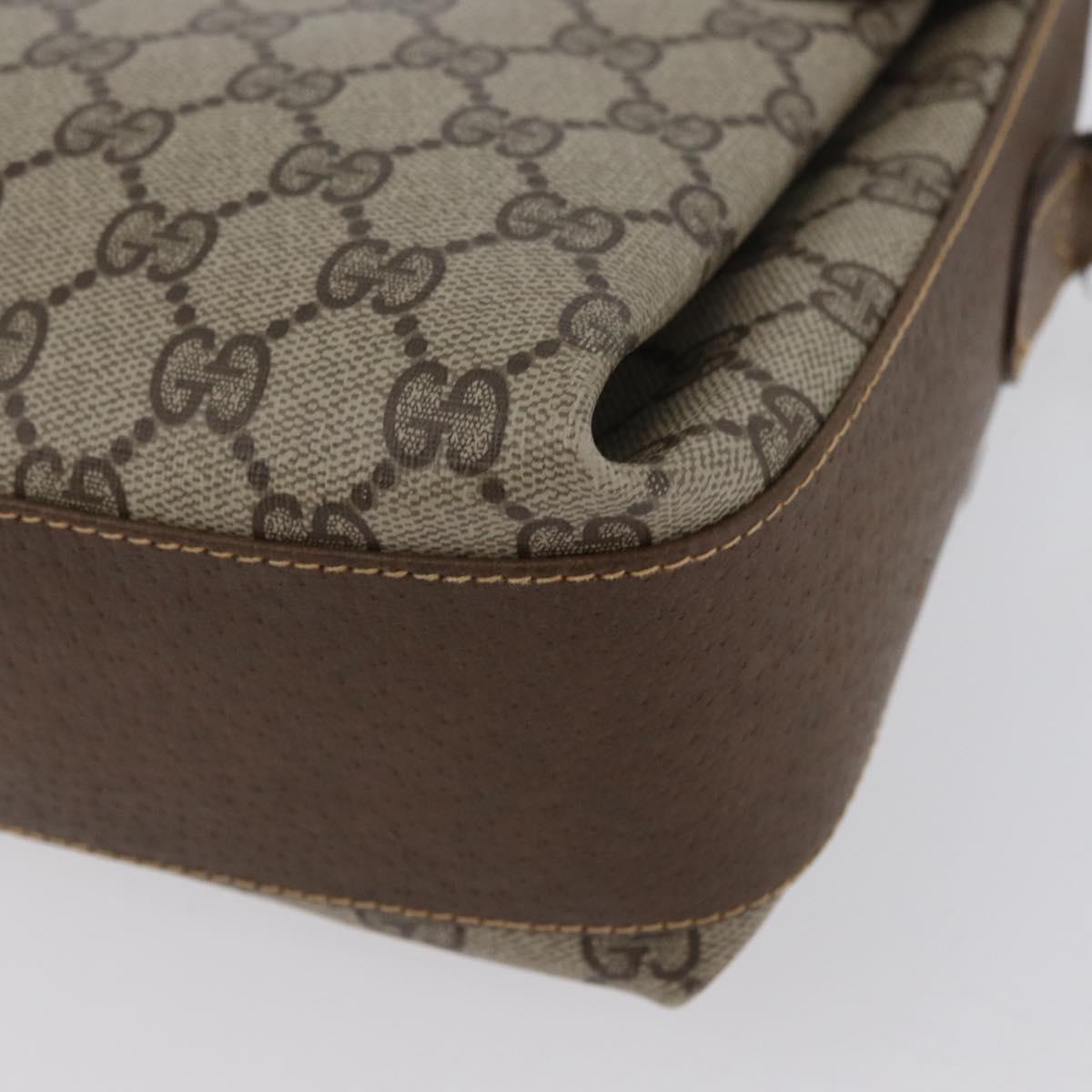 GUCCI GG Supreme Web Sherry Line Bag PVC Beige Gold 904 02 084 Auth BA11571
