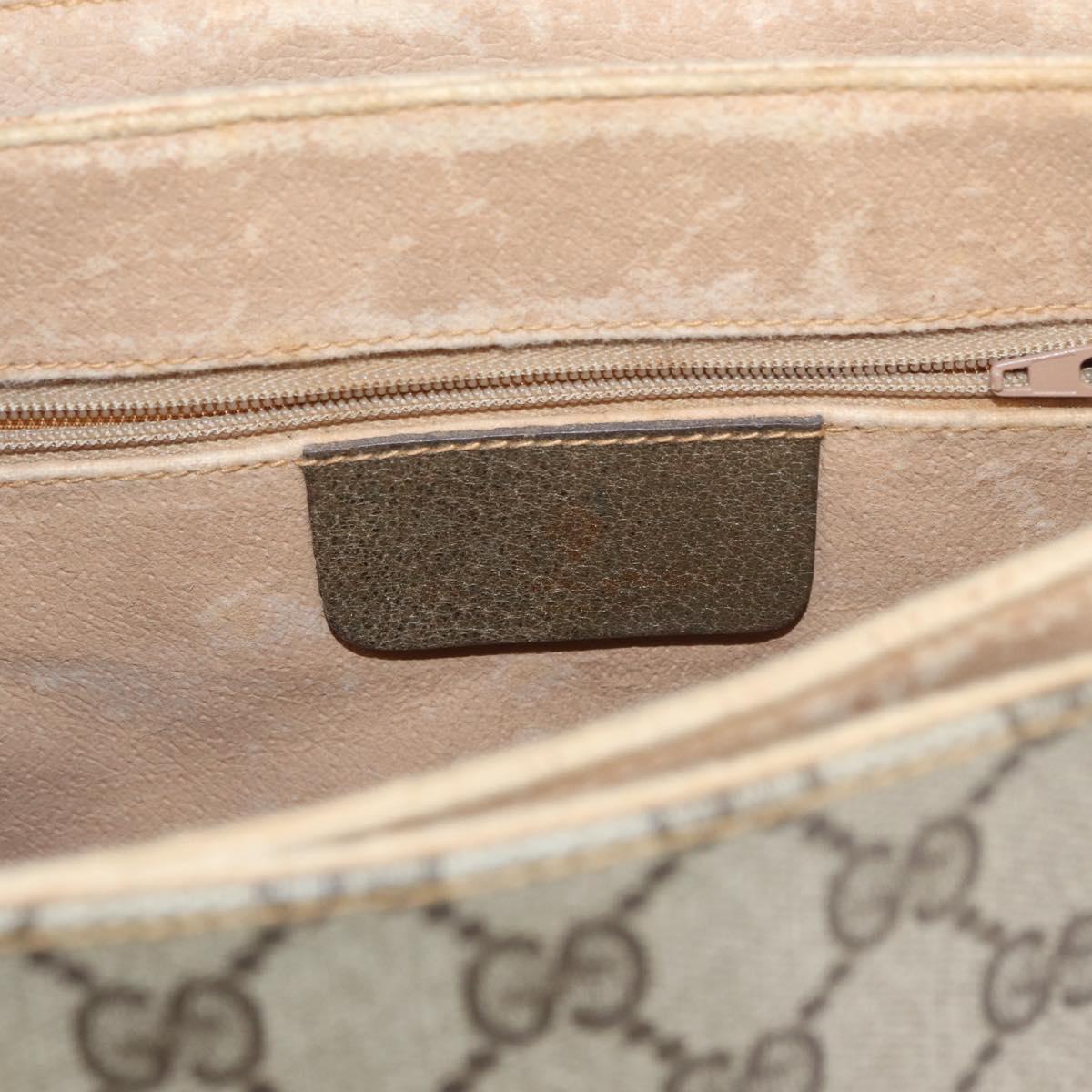 GUCCI GG Supreme Web Sherry Line Bag PVC Beige Gold 904 02 084 Auth BA11571