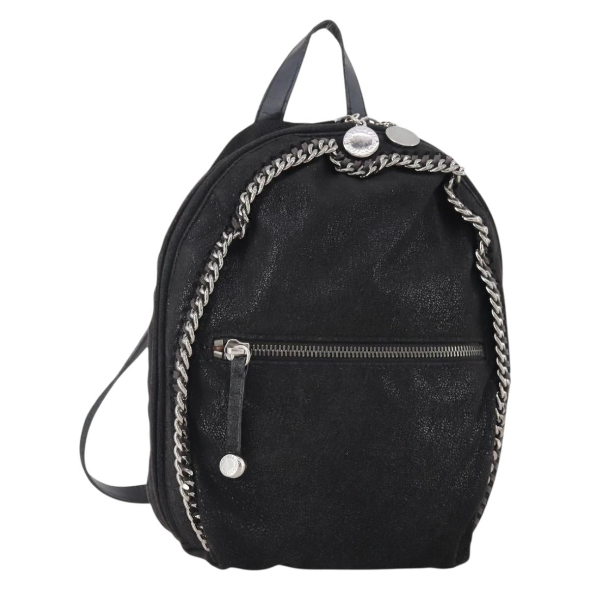 Stella MacCartney Falabella Backpack Suede Black Silver Auth BA11573