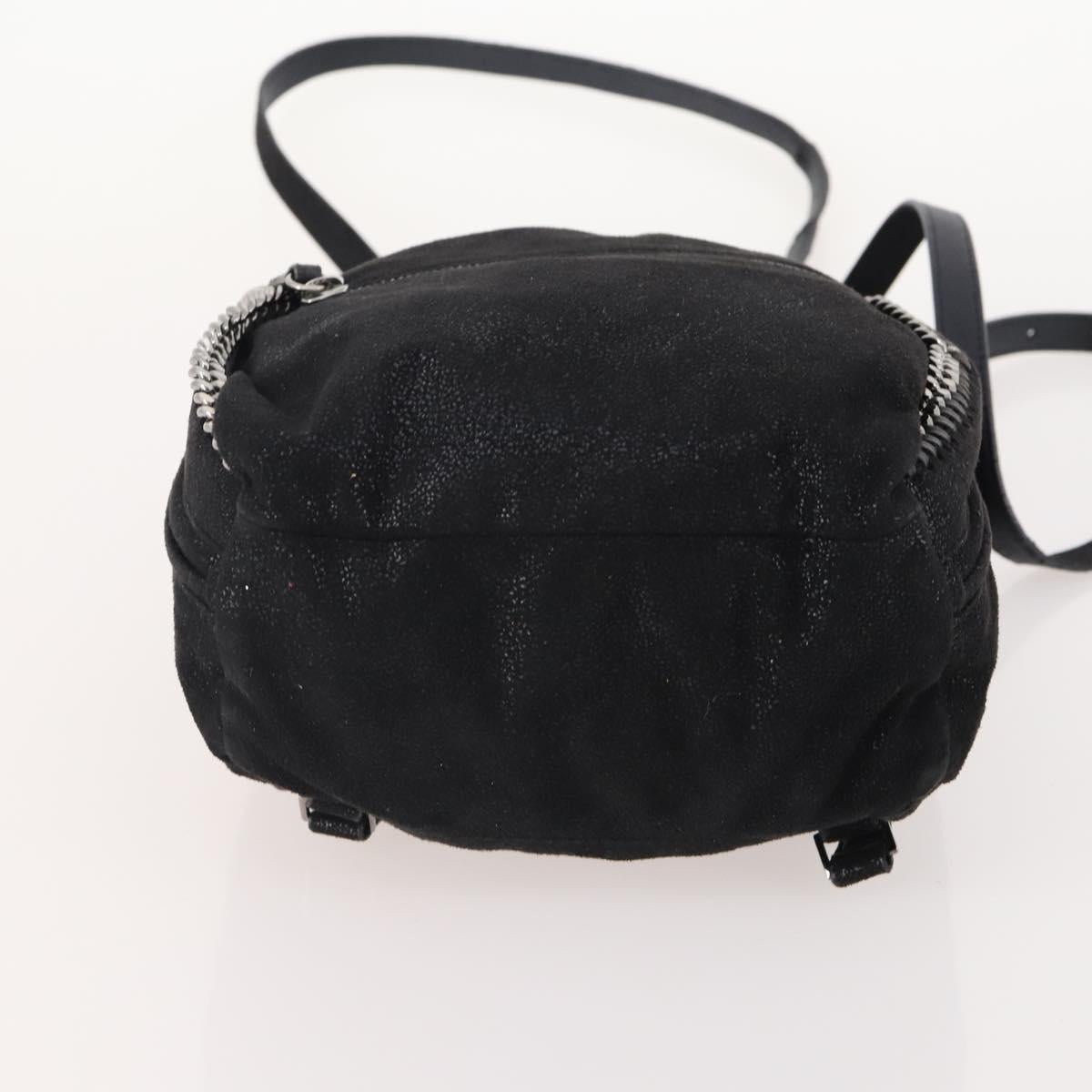 Stella MacCartney Falabella Backpack Suede Black Silver Auth BA11573