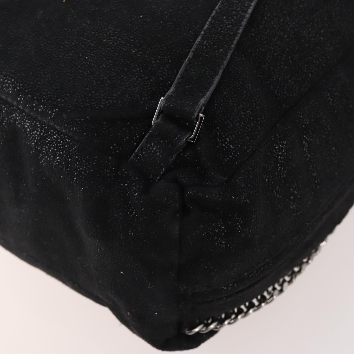 Stella MacCartney Falabella Backpack Suede Black Silver Auth BA11573