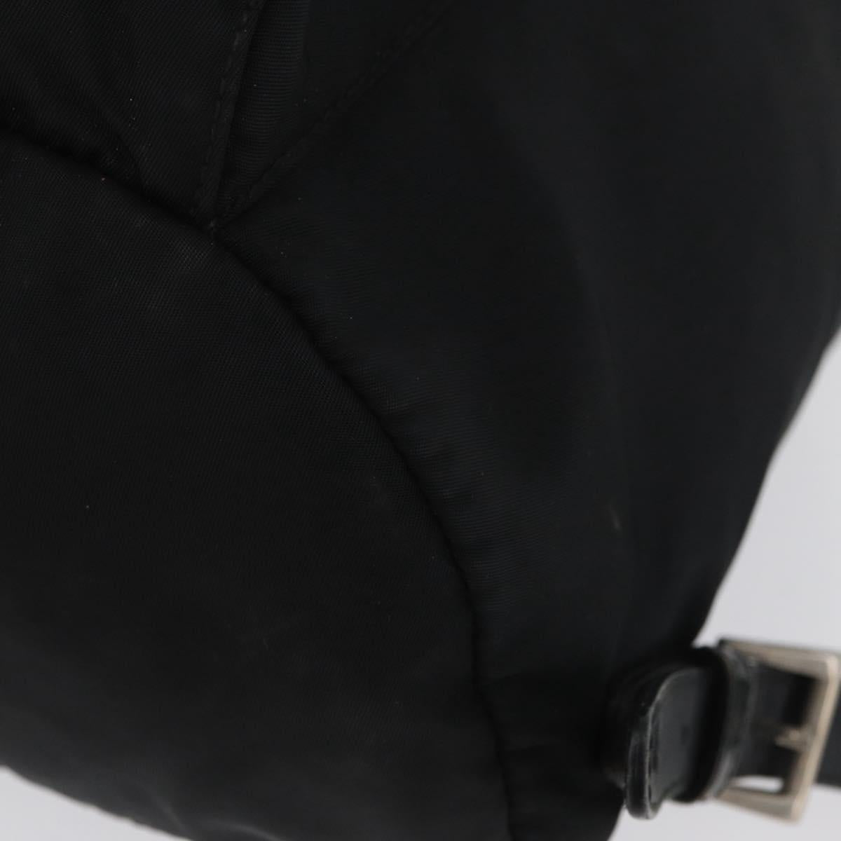 PRADA Backpack Nylon Black Silver Auth BA11574